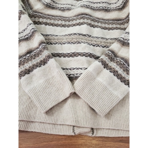 Faherty Cream and Brown Striped Cardigan - Picture 6 of 9